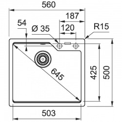 Urban UBG 610-56 Fragranit+ Évier de cuisine à encastrer Onyx  Urban UBG 610-56 Fragranit+ Évier de cuisine à encastrer Onyx