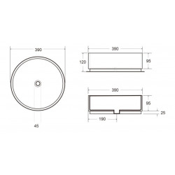 Vasque à poser ronde diamètre 39 cm - moka mat - sans trop-plein - SAT Infinitio