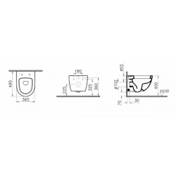 SENTO Cuvette compacte seule avec bride, 49,5cm