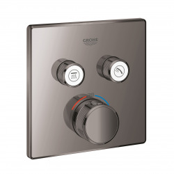 Grohtherl Smartcontrol Thermostatique pour installation encastrée 2 sorties, Hard graphite (29124A00)