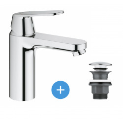 Eurosmart Cosmopolitan Set Mitigeur Lavabo Taille M + Bonde clic clac Grohe pour lavabo avec trop-plein (23327000-CLICCLAC)