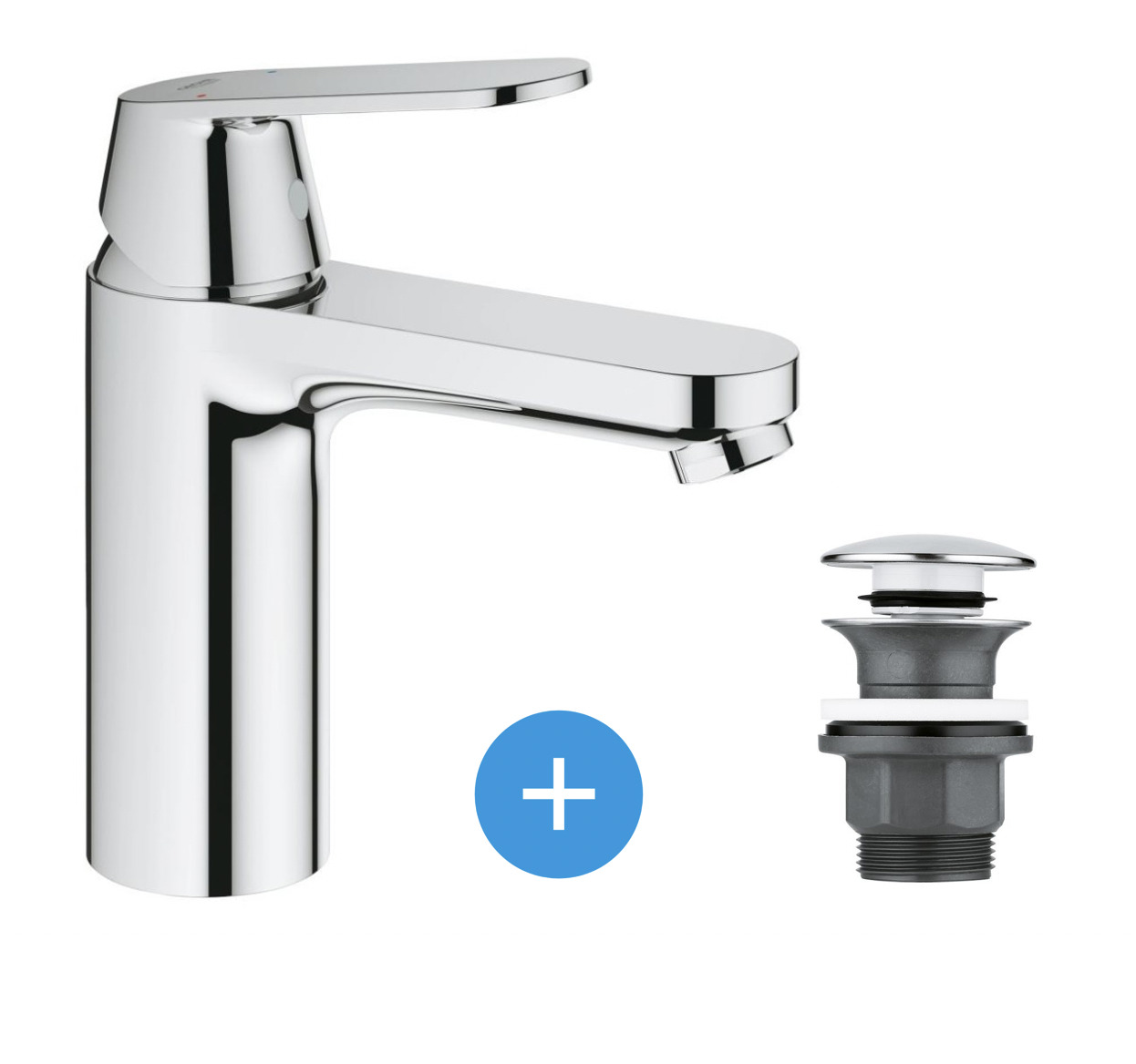 Grohe Eurosmart Cosmopolitan Set Mitigeur Lavabo Taille M + Bonde clic ...