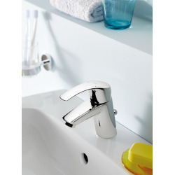 Eurosmart Set Mitigeur lavabo Taille S + Bonde clic clac Grohe pour lavabo avec trop-plein (32154002-CLICCLAC)