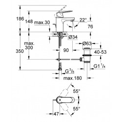 Eurosmart Cosmopolitan - Lot de 2 mitigeurs monocommande 1/2" lavabo Taille S (3282500E-DUO)