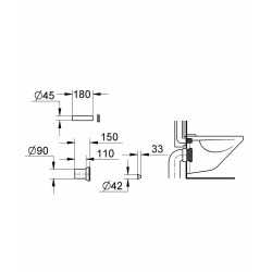 Set garniture de raccordement pour WC suspendu + Isolation phonique (