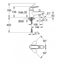  Eurosmart Cosmopolitan, Mitigeur de Bain/Douche Monocommande Eurosmart Cosmopolitan Chromé (32836000)