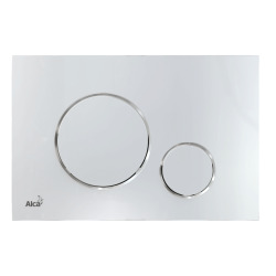 Plaque de commande blanche double touche contour chrome (M570)