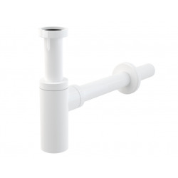 Siphon pour lavabo universel design 100% métal blanc (A400B)