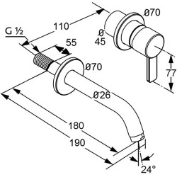 ZENTA - Mitigeur de lavabo encastré (382440575-set)