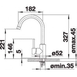 Mitigeur MIDA noir SILGRANIT® Col de cygne orientable à 360° (526145)