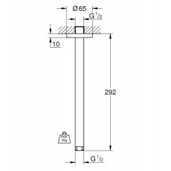 Rainshower Bras de douche plafonnier 292mm, chromé (28497000)