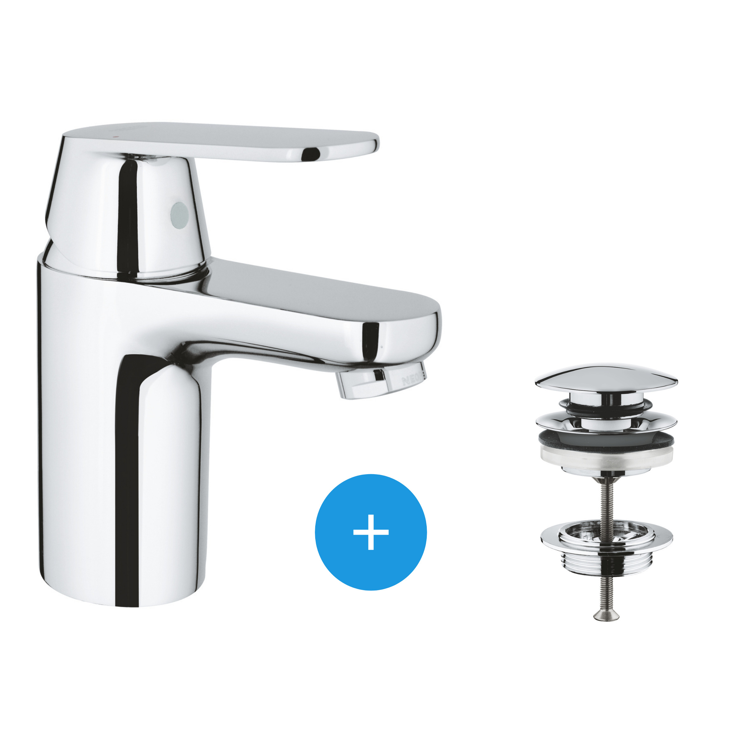 Grohe Eurosmart Cosmopolitan Mitigeur pour lavabo 1/2 ″ Taille S + Bonde  Clic-clac (23925000)