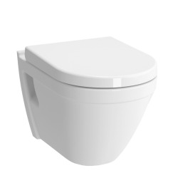  Pack WC Bati-support Geberit Duofix + Cuvette suspendue Vitra S50 avec bride + Abattant soft close + Plaque blanche (S50Geb3)