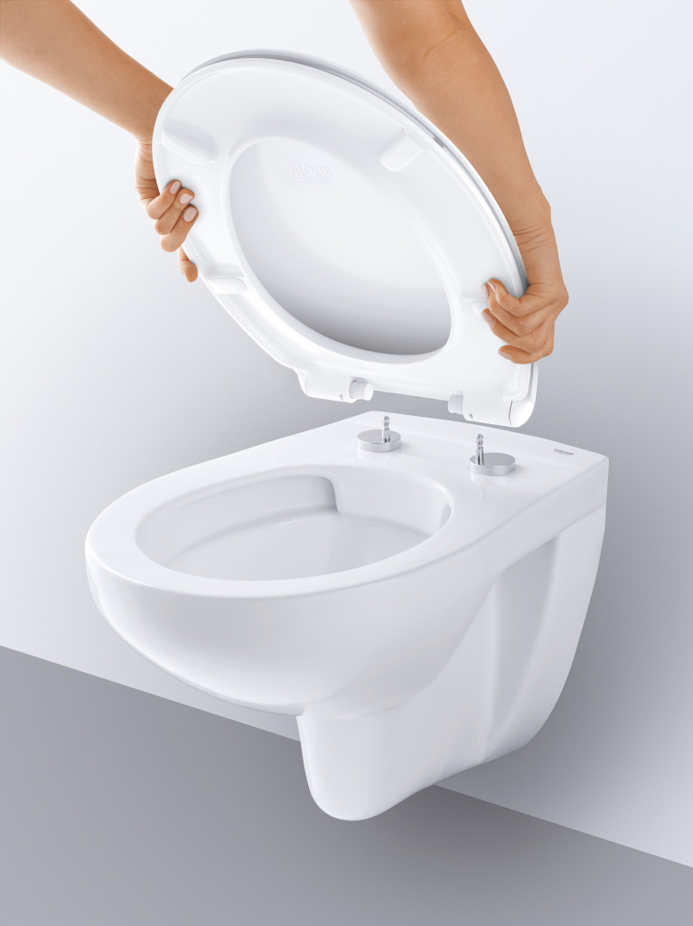 Geberit Pack WC Bâti Duofix + Cuvette suspendue Grohe Bau Ceramic