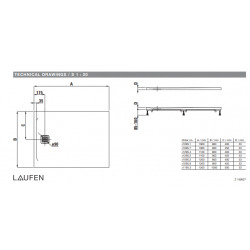  Receveur de douche en gel coat Marbond, extra-plat, évacuation sur le côté court 100x80, Blanc mat (H2109510000001)