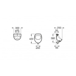  Mini Urinoir suspendu en porcelaine avec alimentation supérieure (A353145000)