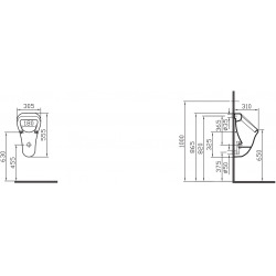 Urinoir suspendu en céramique avec commande électronique Sanela (SLP34RS)  Urinoir suspendu en céramique avec commande électronique Sanela (SLP34RS)