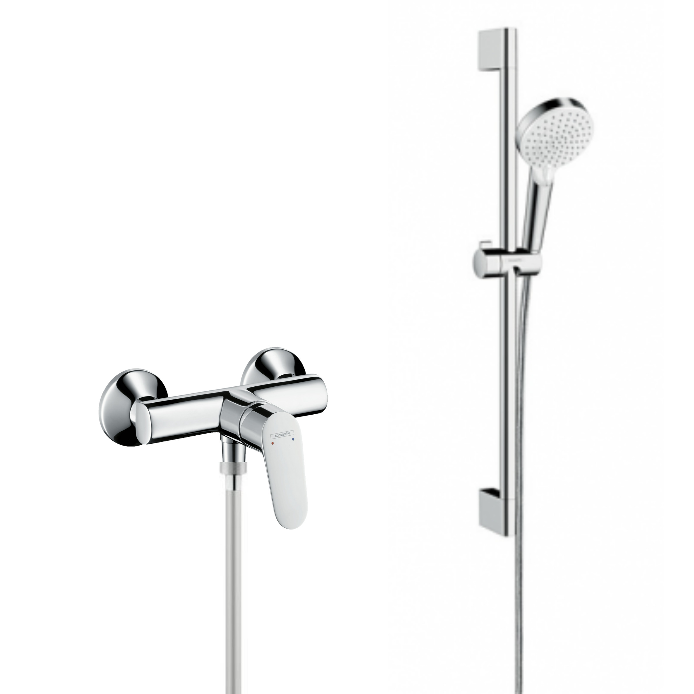 Mitigeur douche mécanique Eco - chrome - Entraxe 150mm - 9 litres/min