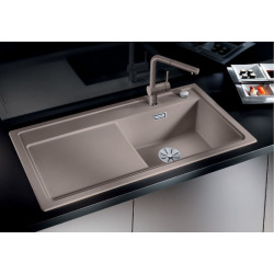 Evier ZENAR XL 6 S PuraDur à encastrer avec égouttoir gauche en Silgranit 100x51cm, Anthracite (523964)