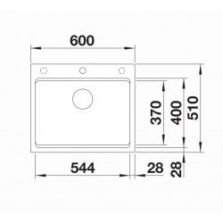 Evier ETAGON 6 PuraDur en Silgranit 60cm x 51cm Couleur Béton (525300)