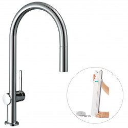 Hansgrohe Talis M54 Mitigeur de cuisine 210, avec douchette extractible 1 jet, sBox, Chromé(72803000)