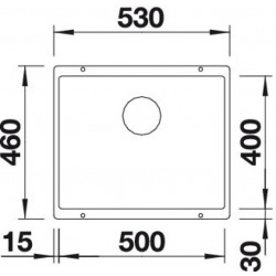 Blanco Evier Subline 500-U en Silgranit PuraDur sous-plan 53x46cm, Anthracite (523432)