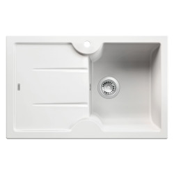 Evier IDESSA 45S en céramique blanc cristal avec égouttoir gauche 78x50 (514498)