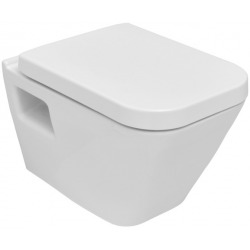 Pack WC bâti Duofix 112cm + Plaque blanche Delta20 + Cuvette carrée suspendue DG10 + Abattant softclose (DG10Geb3)