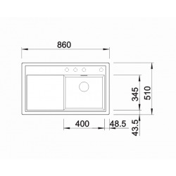 Blanco Evier Zenar 45 S en Silgranit PuraDur à encastrer 86x51cm, blanc (523854)