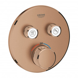 Grohe Grohtherm Smartcontrol, Thermostatique pour installation encastrée 2 sorties, Warm Sunset Brossé (29119DL0)