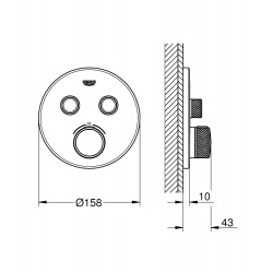 Grohtherm Smartcontrol, Thermostatique pour installation encastrée 2 sorties, Warm Sunset (29119DA0)  Grohtherm Smartcontrol, Thermostatique pour installation encastrée 2 sorties, Warm Sunset (29119DA0)