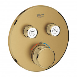 Grohe Grohtherm Smartcontrol, Thermostatique pour installation encastrée 2 sorties, Cool Sunrise brossé (29119GN0)