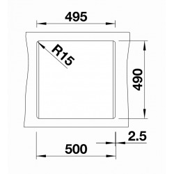 Evier DALAGO 45 PuraDur en Silgranit avec vidage automatique 51,5x51cm, Noir (525871)