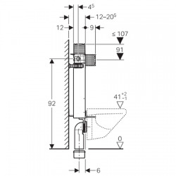 KOMBIFIX pro závěsné WC, 98 cm, s nádržkou Omega, pro ovládací tlačítka Omega