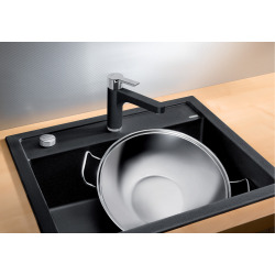 Evier DALAGO 6 PuraDur en Silgranit avec vidage automatique 61,5x51cm, Noir (525873)