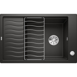 Evier Elon XL 6 S PuraDur en Silgranit avec vidage automatique 78x50cm, Noir (525882)