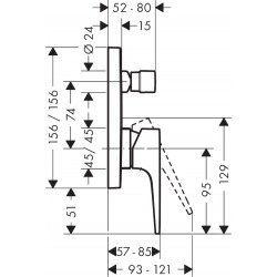 Hansgrohe Metropol Set de finition pour mitigeur bain/douche encastré, Noir mat (32545670)