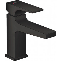 Hansgrohe Metropol Mitigeur de lavabo 100 poignée manette bec court, bonde Push-Open, Noir mat (32500670)