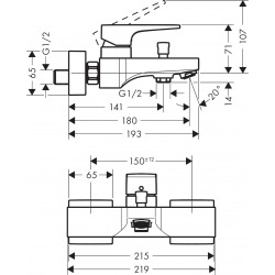 Metropol Mitigeur bain/douche, Bronze brossé (32540140)  Metropol Mitigeur bain/douche, Bronze brossé (32540140)