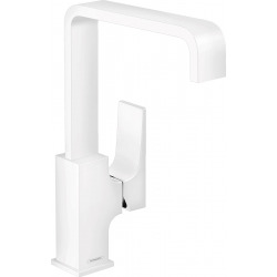 Hansgrohe Metropol Mitigeur de lavabo 230 poignée manette, bonde Push-Open, Blanc mat (32511700)