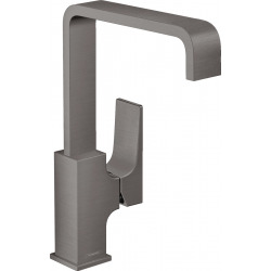 Hansgrohe Metropol Mitigeur de lavabo 230 poignée manette, bonde Push-Open, Noir Chromé brossé (32511340)