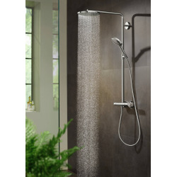 Hansgrohe Raindance Select S Colonne de douche 240 1 jet PowderRain avec mitigeur thermostatique, Blanc mat (27633700)