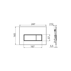  Plaque de commande double touche, Noir mat (M578)