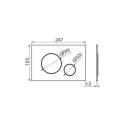 Plaque de commande double touche, Blanc brillant (M670)