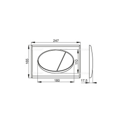 Plaque de commande double touche, Chrome brillant (M71)  Plaque de commande double touche, Chrome brillant (M71)