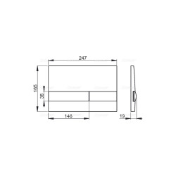  Plaque de commande double touche, Blanc/Noir (M1710-8)