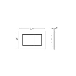  TECEnow Plaque de commande double touche, Blanc brillant (9240400)