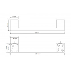  Barre d’appui de douche murale PMR NERO – 32 cm – laiton – noir Bemeta  (135507670)