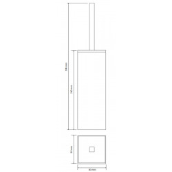  Nero Brosse de toilette murale carrée en Laiton, Noir (135913090)