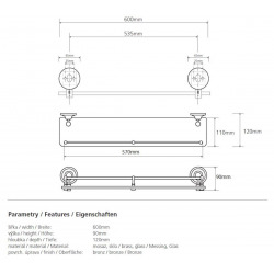 Ricordi Etagère en Laiton et Verre, Bronze (OPTIMARIC24BR)
